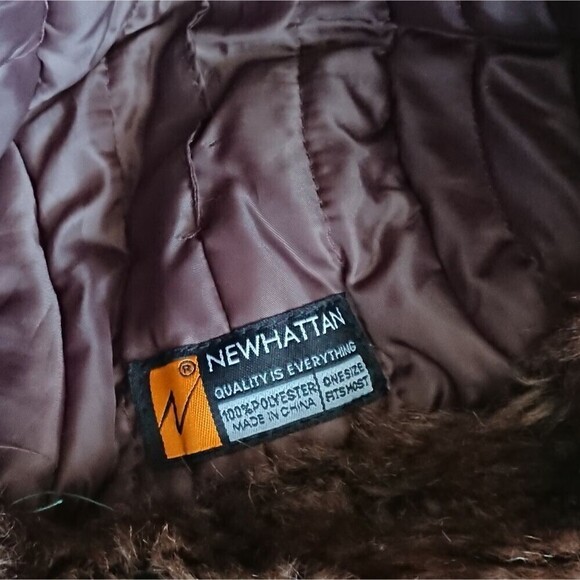 Newhattan Green and Brown ear flap faux fur Trapper Hat - Picture 12 of 12